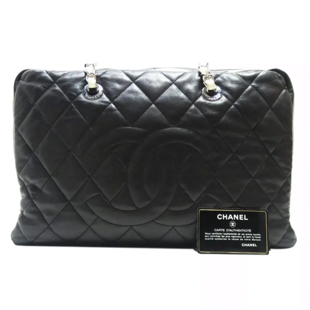 CHANEL Black White Camera Case Chain Shoulder Handbag Quilted Lambskin Leather - Picture 3 of 9